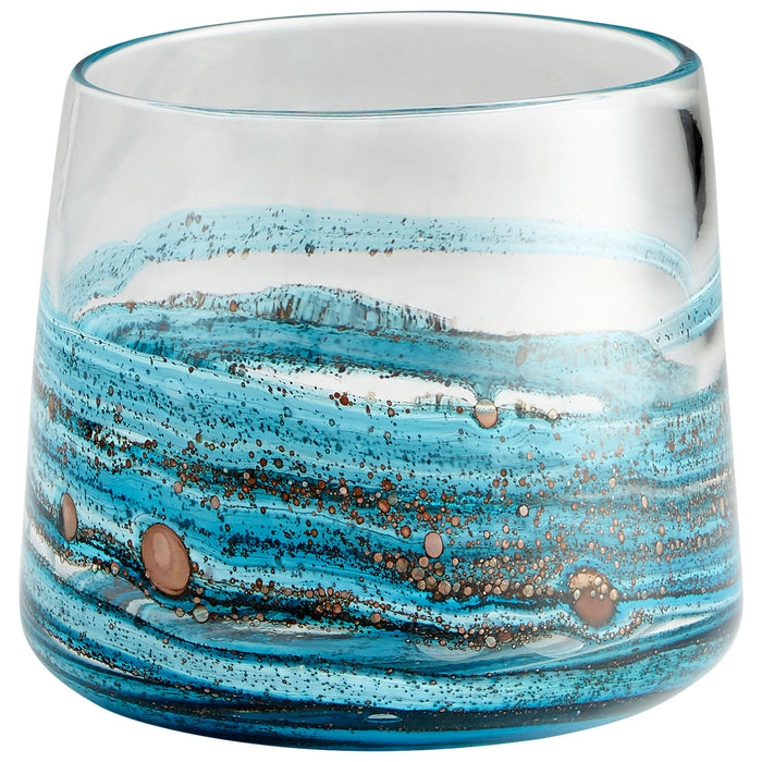 Quorum Home Cyan - 09984 - Vase - Blue//Gold Dust