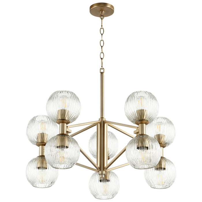 Quorum Home Cyan - 10962 - Ten Light Chandelier - Aged Brass