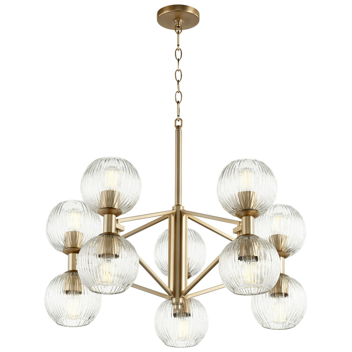 Quorum Home Cyan - 10962 - Ten Light Chandelier - Aged Brass