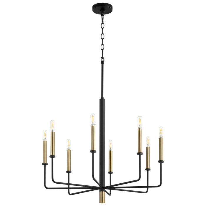 Quorum Home Cyan - 10967 - Eight Light Chandelier - Noir / Aged Brass