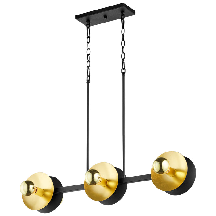 Quorum Home Cyan - 10979 - Six Light Island Pendant - Noir And Gold Leaf