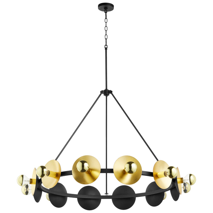 Quorum Home Cyan - 10981 - 12 Light Chandelier - Noir And Gold Leaf