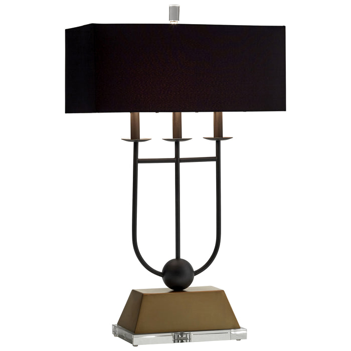 Quorum Home Cyan - 10983 - Three Light Table Lamp - Black And Gold