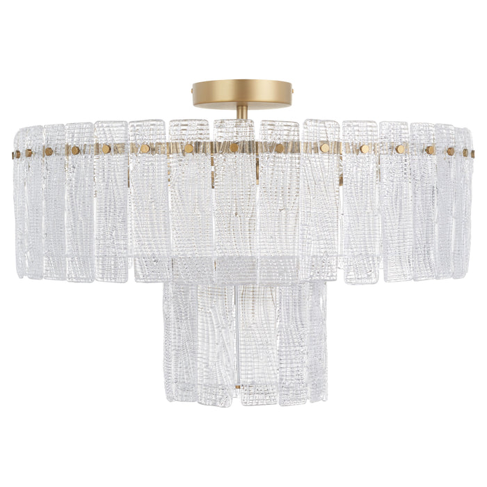 Quorum Home Cyan - 11630 - Seven Light Ceiling Mount - Aged Brass