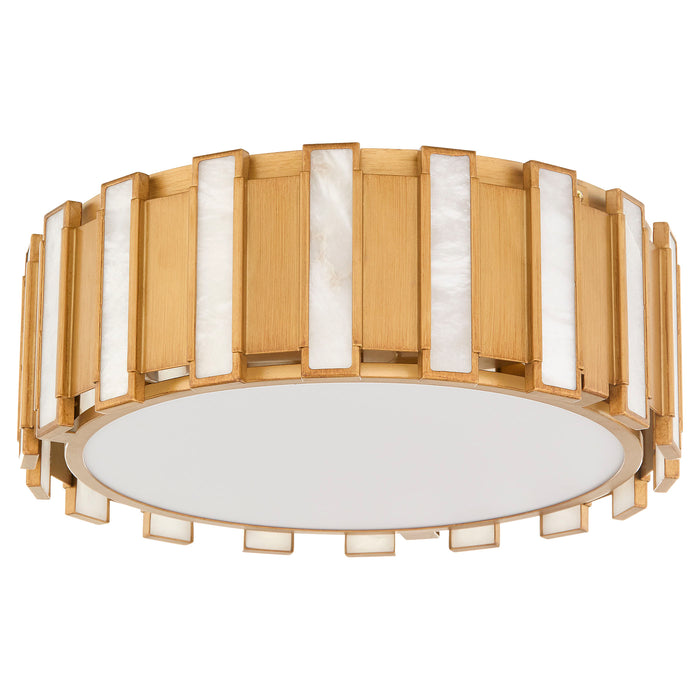 Volterra 4 Light Flush Mount | Aged Brass