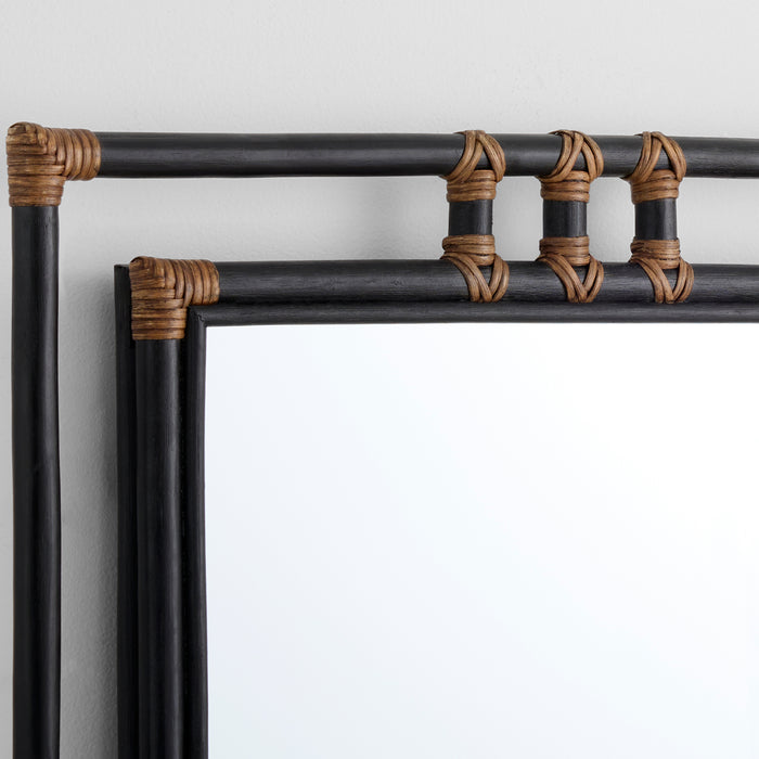 Kampanya Mirror | Black | Natural  Rattan