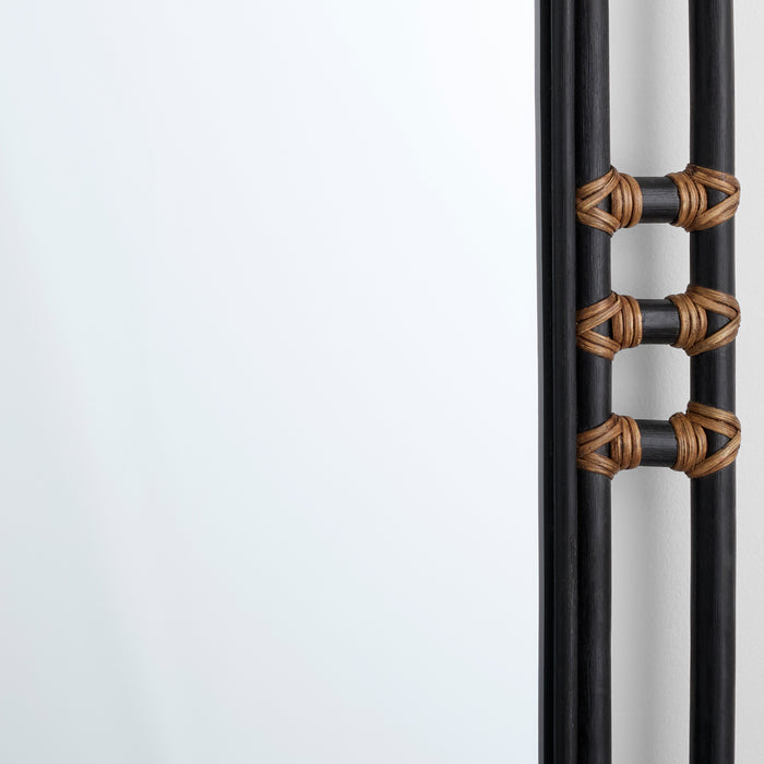 Kampanya Mirror | Black | Natural  Rattan