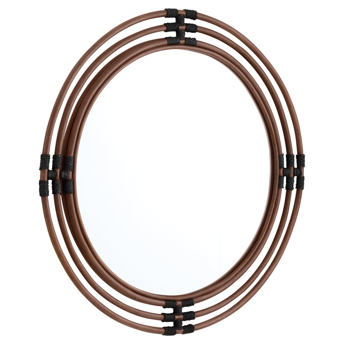 Concentrico Mirror | Smoke Rattan | Black