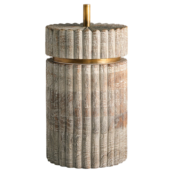 Zucca Box Designed by J Kent Martin | Distressed Taupe | Brass - Tall