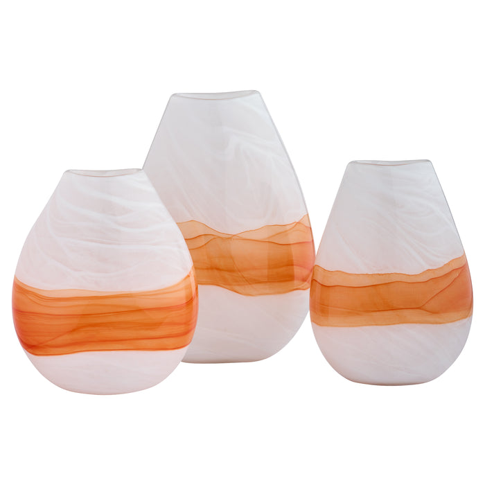 Pacaya Vase | White | Orange - Large