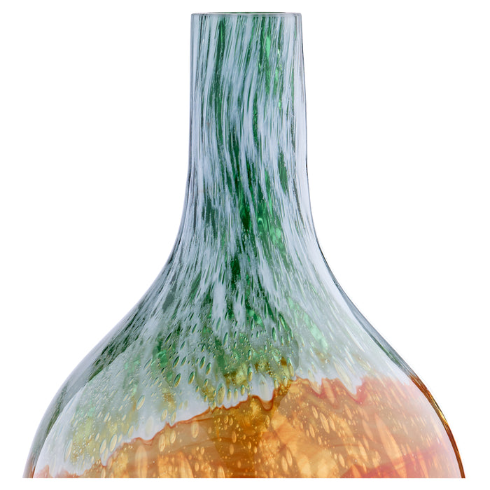 Pacaya Bottle Vase | Grey | Orange - Large