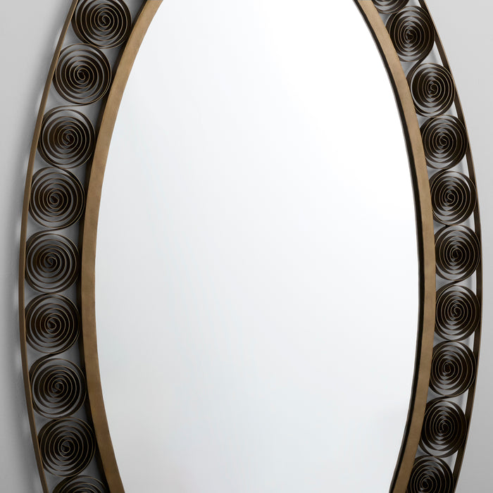 Spiro Mirror | Torched Brass