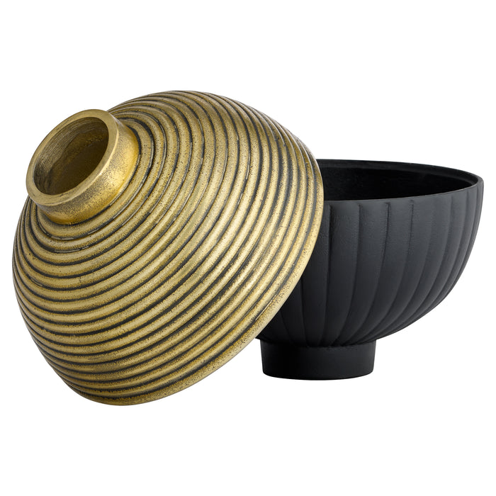 Orb Box | Matte Black | Antique Brass