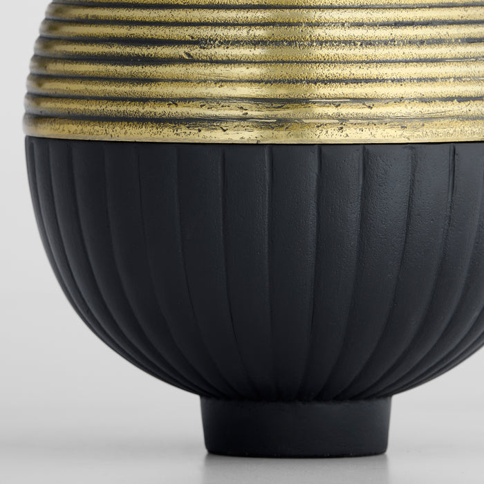 Orb Box | Matte Black | Antique Brass