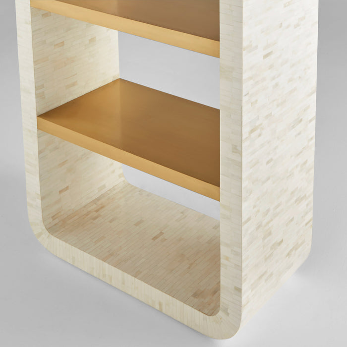 Cascada Etagere Designed by Seth Vaughn | Natural Bone | Brass