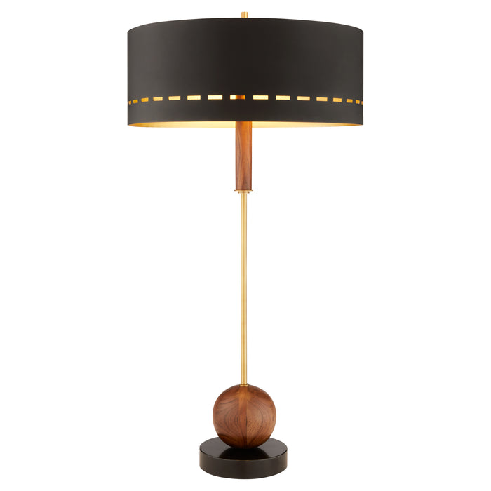 Savile Table Lamp | Walnut | Antique Brass | Black