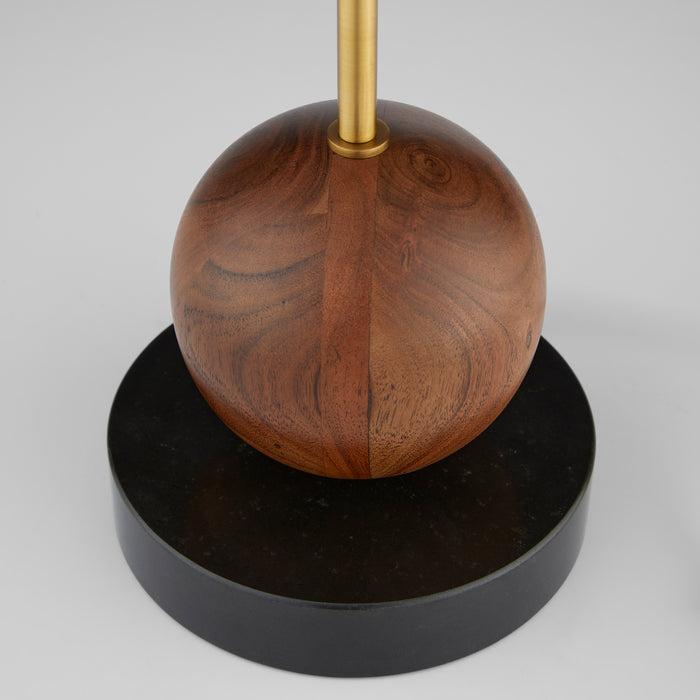 Savile Table Lamp | Walnut | Antique Brass | Black