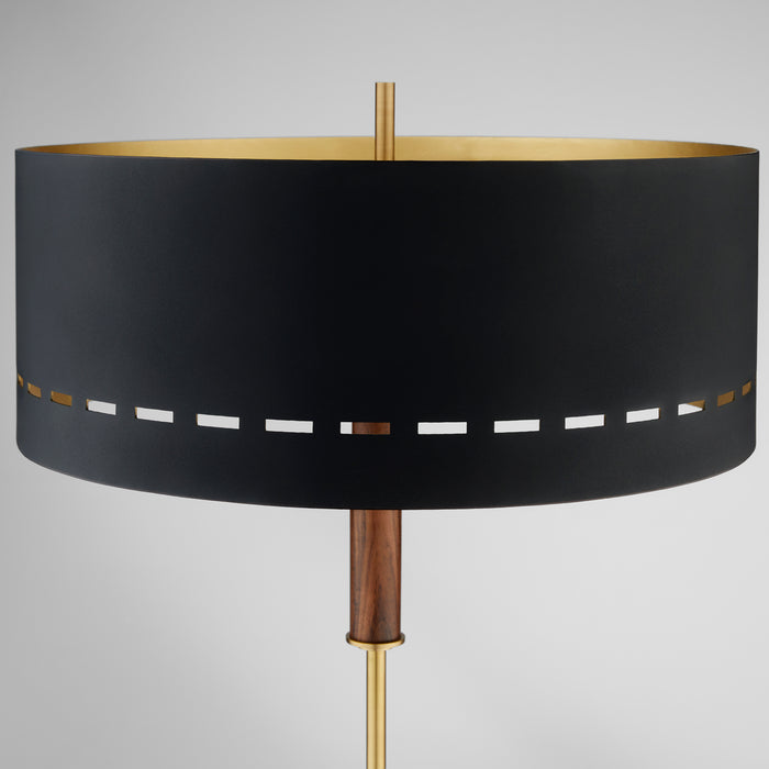 Savile Table Lamp | Walnut | Antique Brass | Black