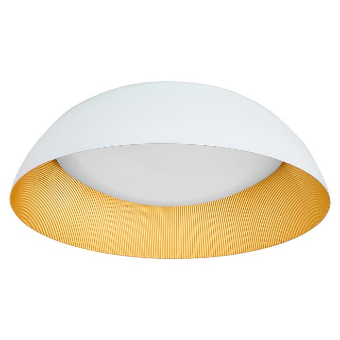 LUCCI 25” Ceiling Mount in White / Industrial Brass metal