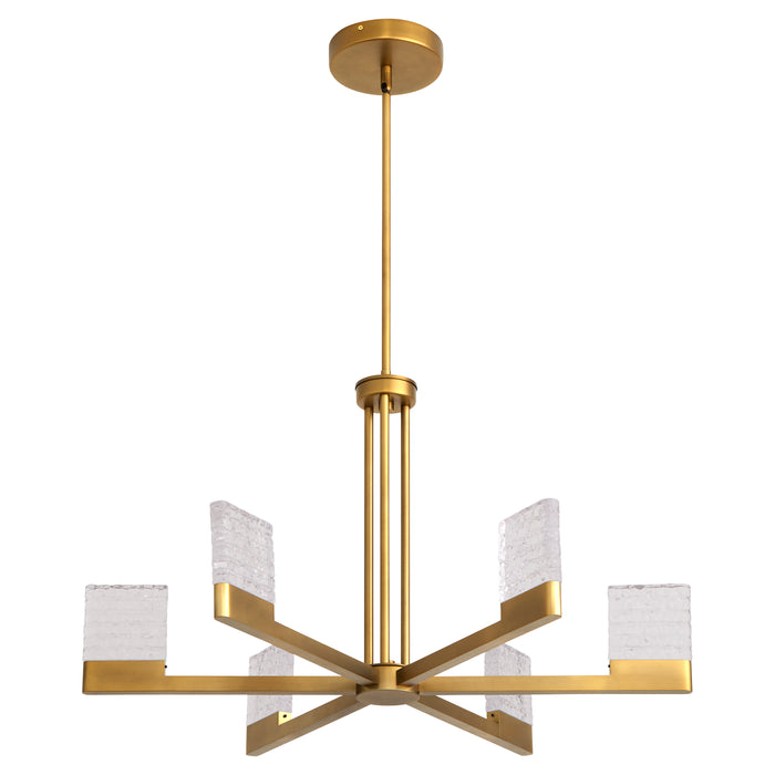 GAMMA 6 Light 5CCT LED Chandelier in Brushed Brass