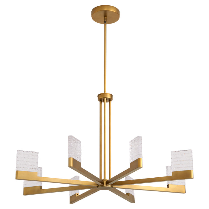 GAMMA 8 Light 5CCT LED Chandelier in Brushed Brass
