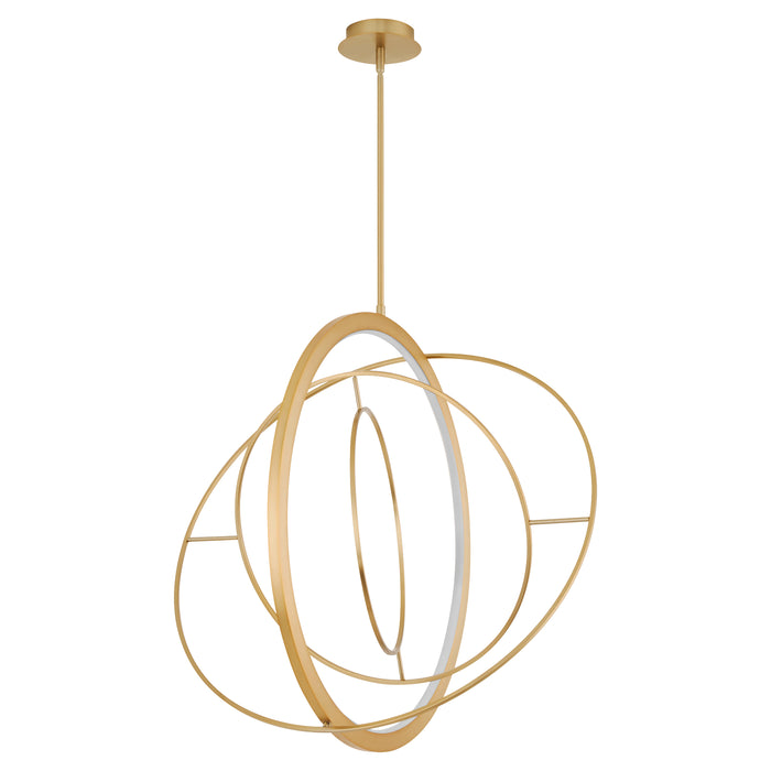 GALILEI 29" 5CCT LED Pendant in Aged Brass