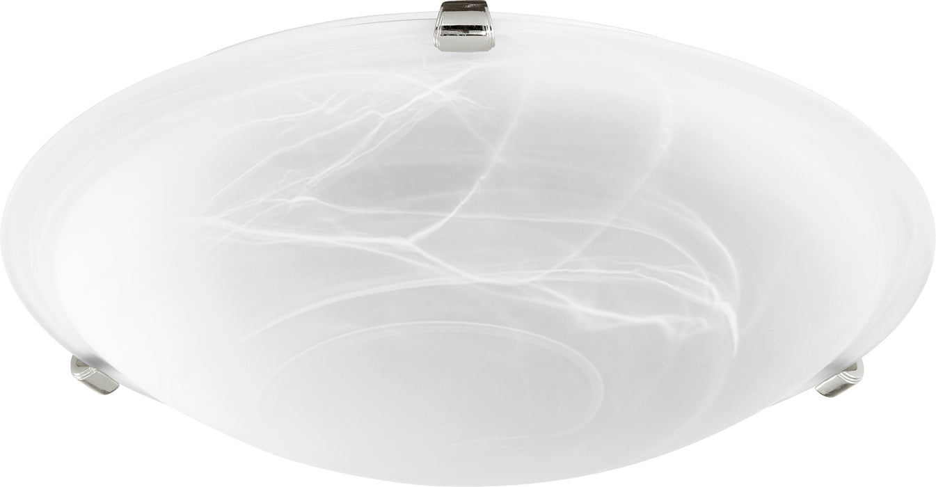 Quorum Home Quorum - 3000-16-62 - Three Light Ceiling Mount - Polished Nickel w/ Faux Alabaster