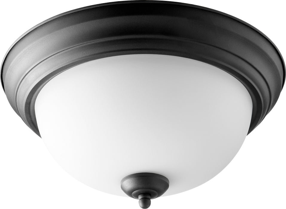Quorum Home Quorum - 3063-13-69 - Two Light Ceiling Mount - Textured Black w/ Satin Opal