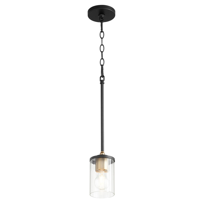 Quorum Home Quorum - 329-6980 - One Light Pendant - Textured Black w/ Aged Brass