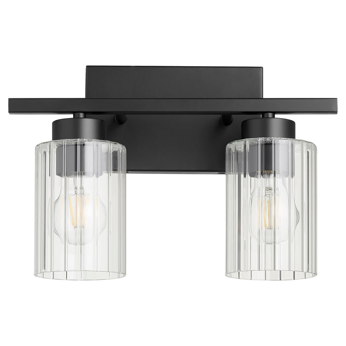 Quorum Home Quorum - 501-2-69 - Two Light Vanity - Textured Black w/ Clear Fluted Glass