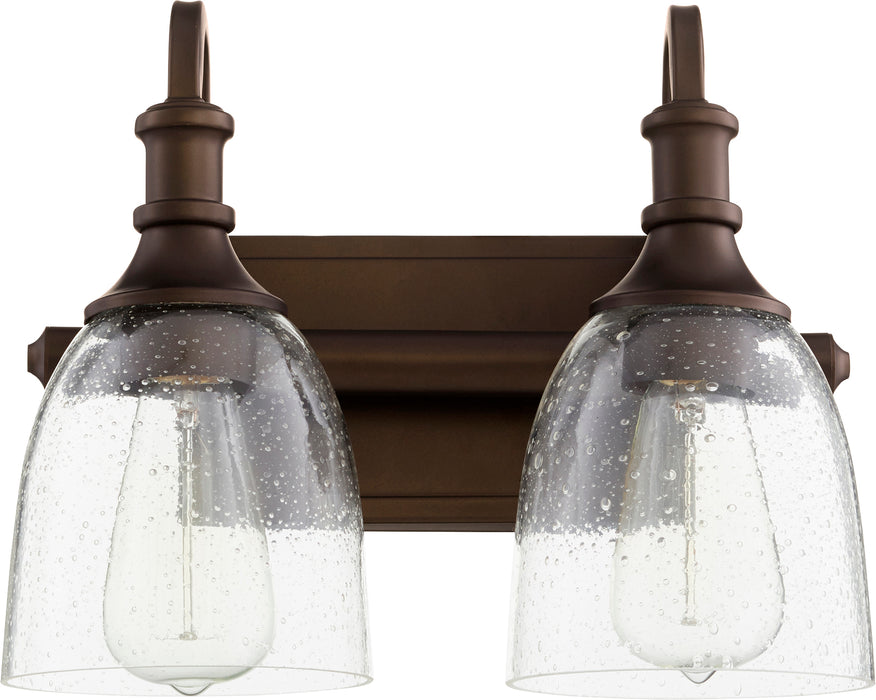 Quorum Home Quorum - 5011-2-186 - Two Light Vanity - Oiled Bronze w/ Clear/Seeded