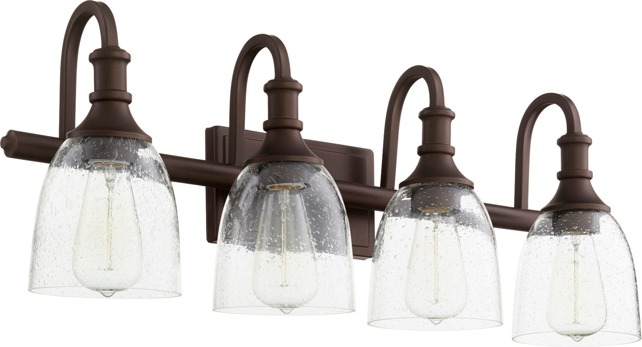 Quorum Home Quorum - 5011-4-186 - Four Light Vanity - Oiled Bronze w/ Clear/Seeded