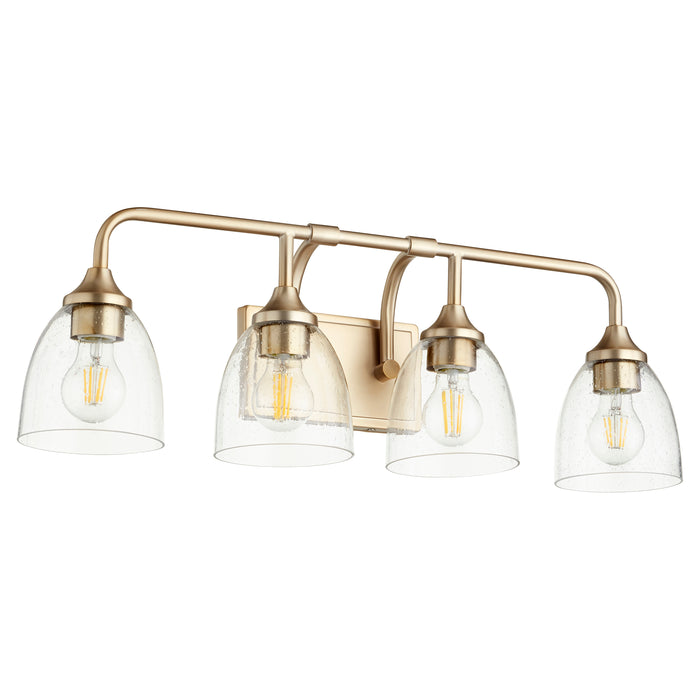 Quorum Home Quorum - 5059-4-280 - Four Light Vanity - Aged Brass w/ Clear/Seeded