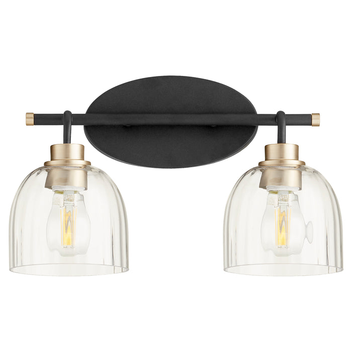 Quorum Home Quorum - 507-2-6980 - Two Light Vanity - Textured Black w/ Aged Brass