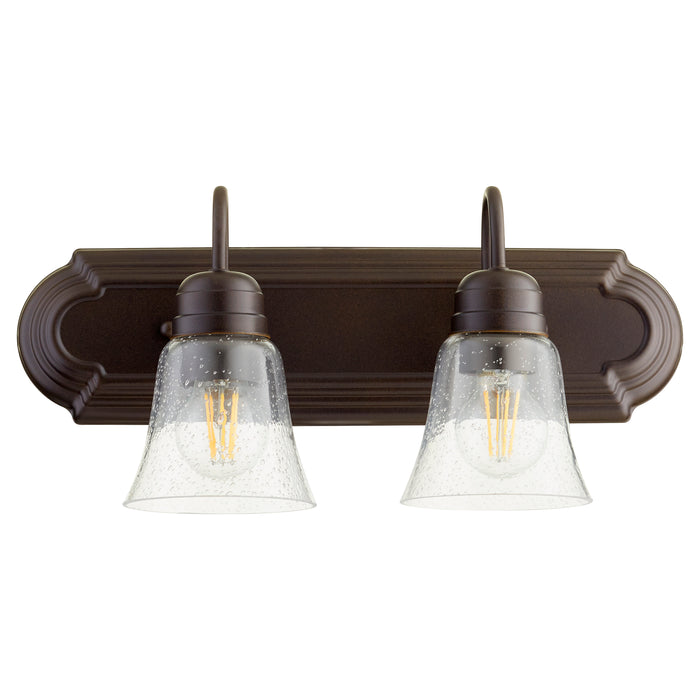Quorum Home Quorum - 5094-2-286 - Two Light Vanity - Oiled Bronze w/ Clear/Seeded