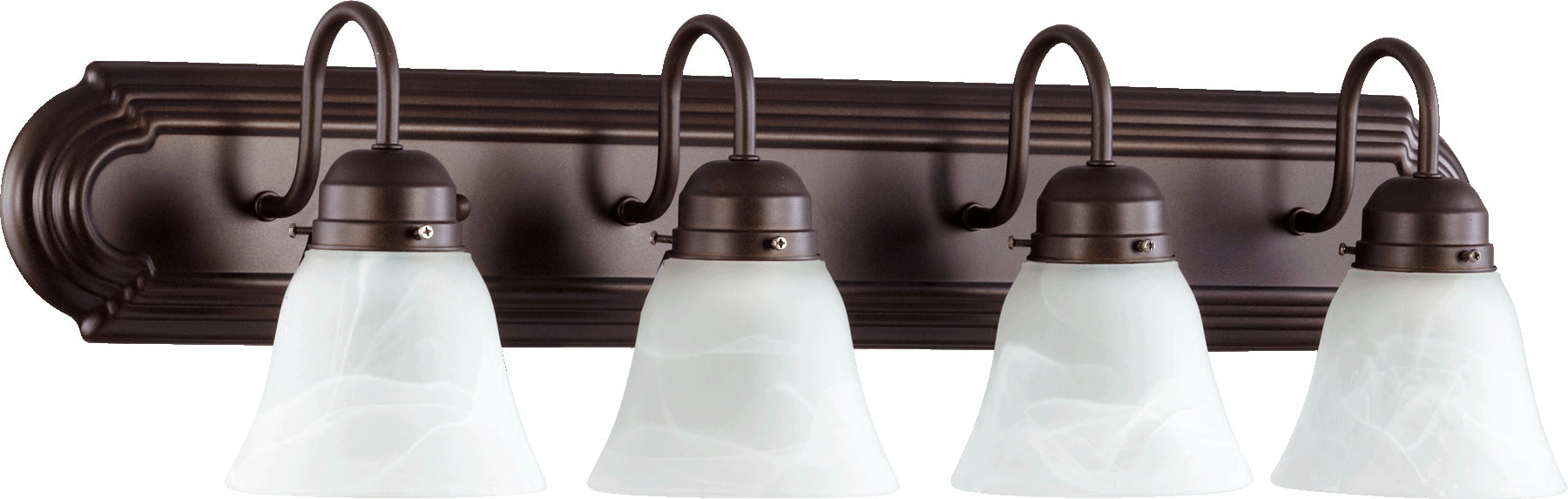 Quorum Home Quorum - 5094-4-186 - Four Light Vanity - Oiled Bronze w/ Faux Alabaster