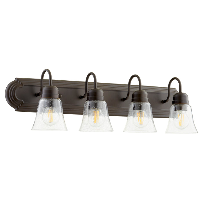 Quorum Home Quorum - 5094-4-286 - Four Light Vanity - Oiled Bronze w/ Clear/Seeded