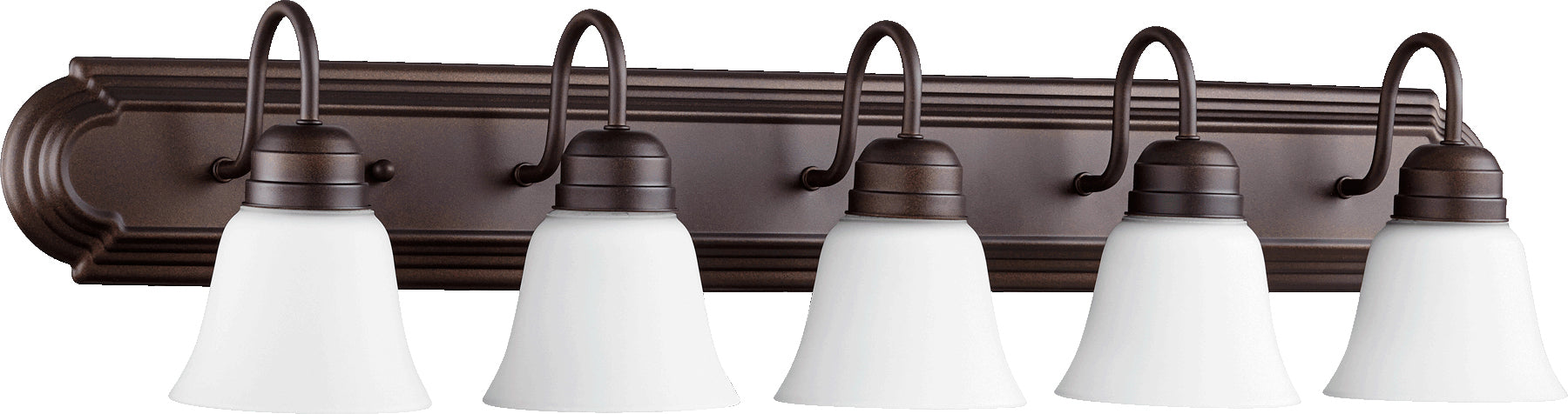 Quorum Home Quorum - 5094-5-86 - Five Light Vanity - Oiled Bronze w/ Satin Opal