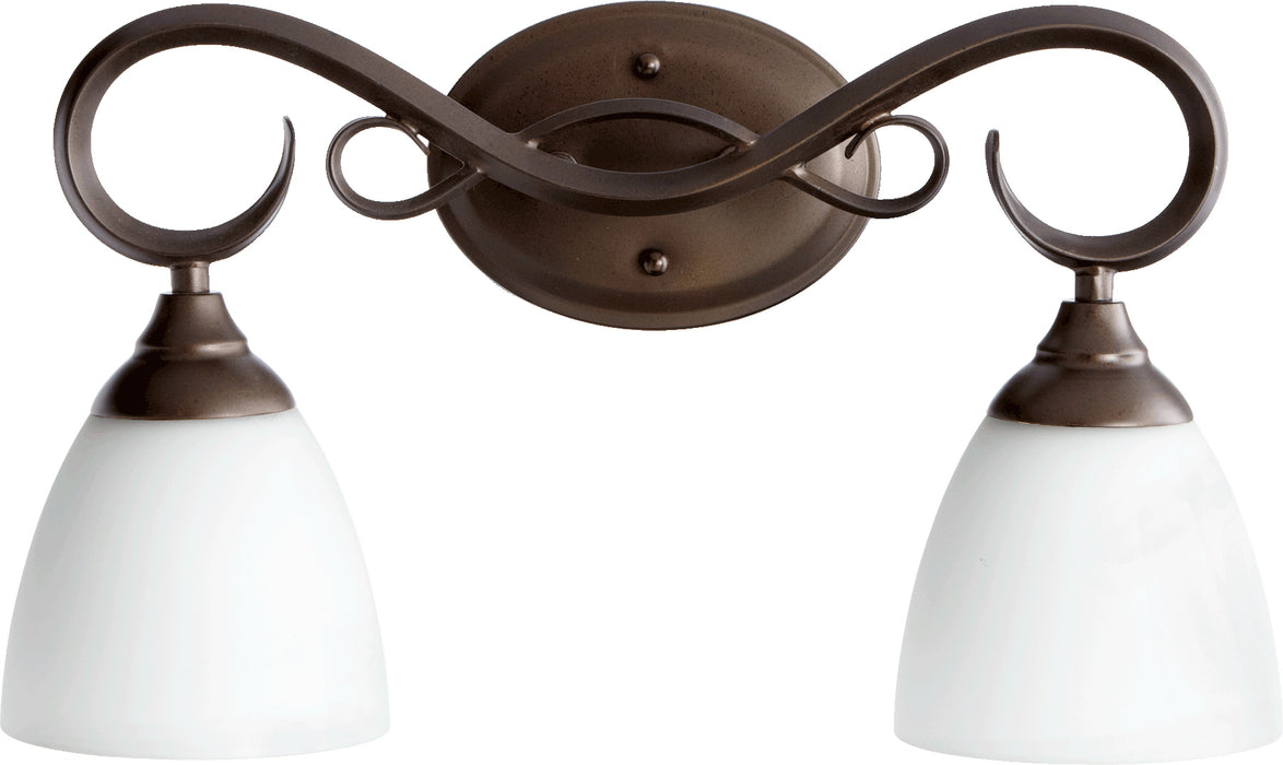 Quorum Home Quorum - 5108-2-86 - Two Light Vanity - Oiled Bronze w/ Satin Opal