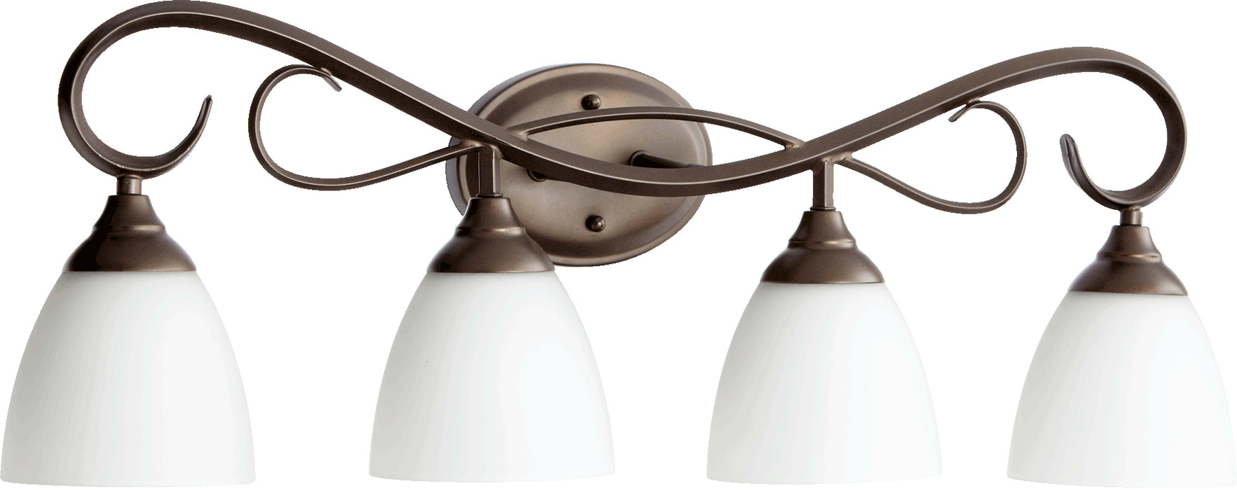 Quorum Home Quorum - 5108-4-86 - Four Light Vanity - Oiled Bronze w/ Satin Opal