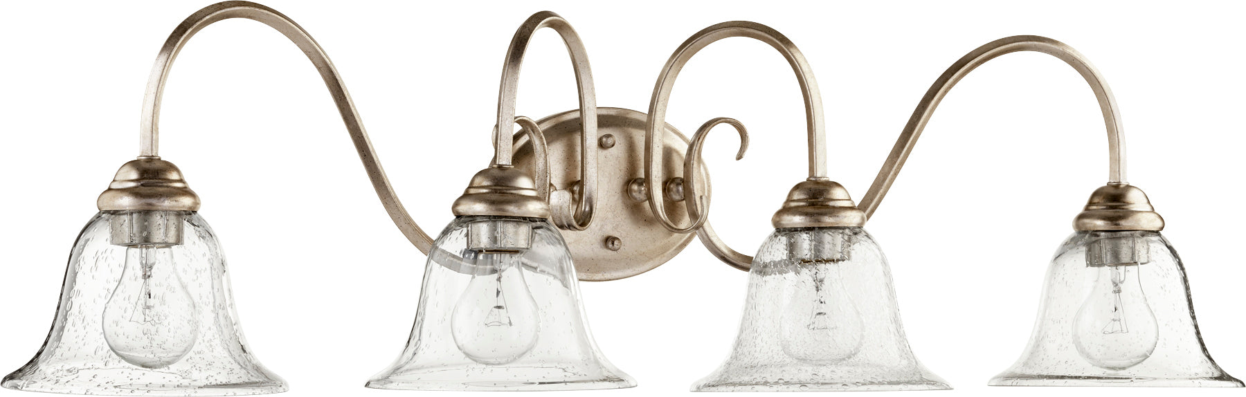 Quorum Home Quorum - 5110-4-60 - Four Light Vanity - Aged Silver Leaf w/ Clear/Seeded