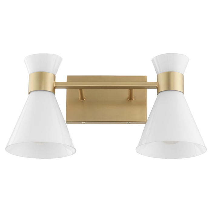 Quorum Home Quorum - 5119-2-80 - Two Light Vanity - Aged Brass w/ Gloss Opal