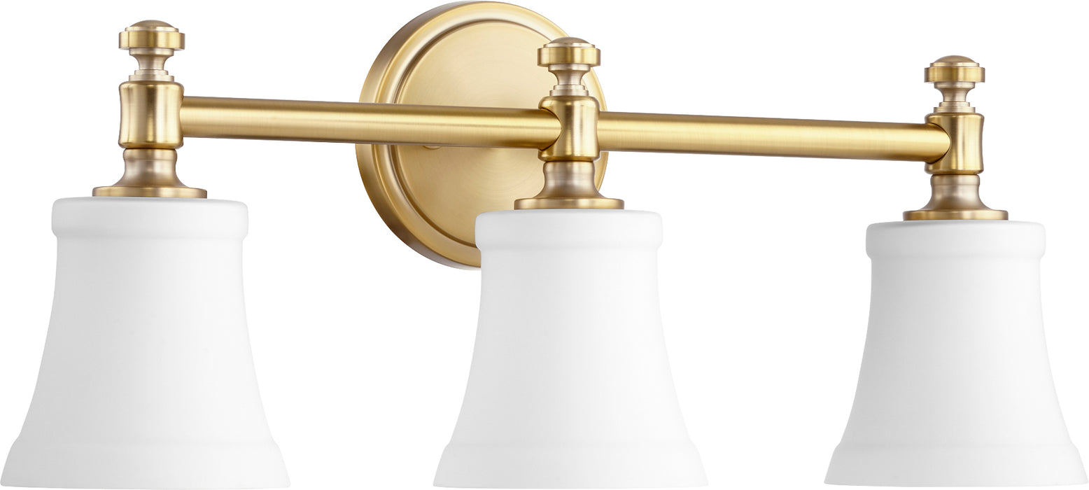 Quorum Home Quorum - 5122-3-80 - Three Light Vanity - Aged Brass w/ Satin Opal