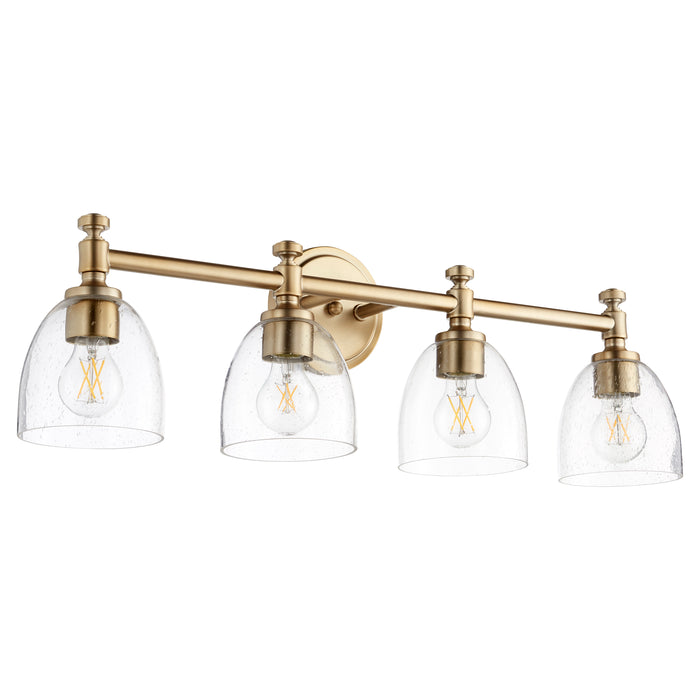Quorum Home Quorum - 5122-4-280 - Four Light Vanity - Aged Brass w/ Clear/Seeded