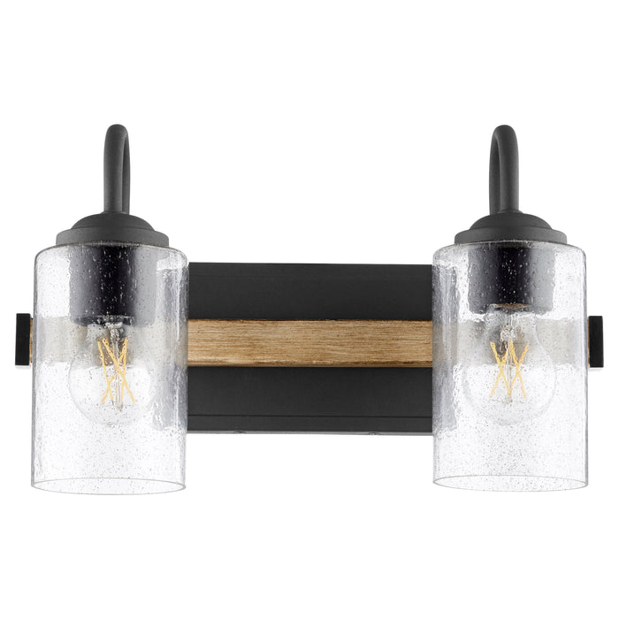 Quorum Home Quorum - 5140-2-69 - Two Light Vanity - Textured Black w/ Driftwood finish