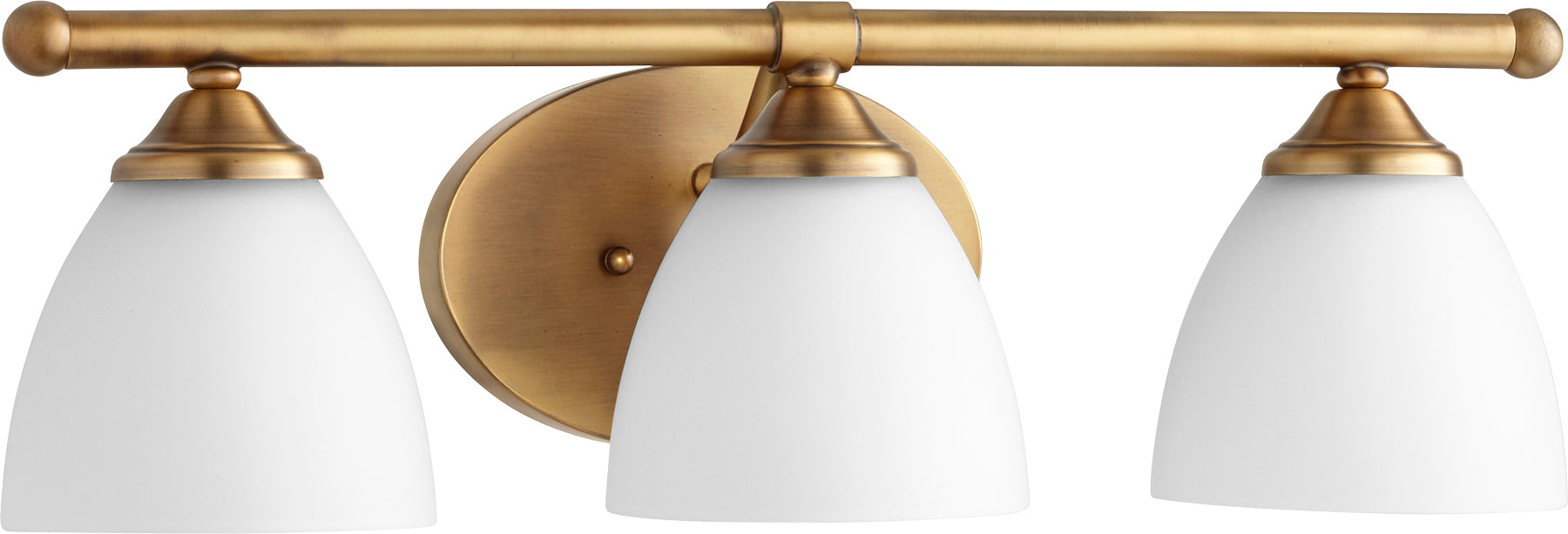 Quorum Home Quorum - 5150-3-80 - Three Light Vanity - Aged Brass w/ Satin Opal