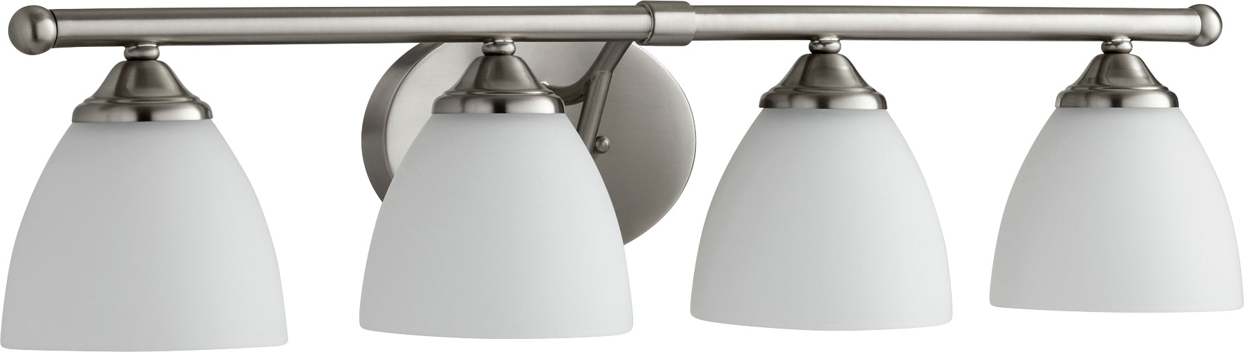 Quorum Home Quorum - 5150-4-65 - Four Light Vanity - Satin Nickel w/ Satin Opal