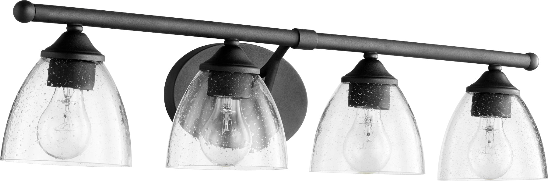 Quorum Home Quorum - 5150-4-69 - Four Light Vanity - Textured Black w/ Clear/Seeded