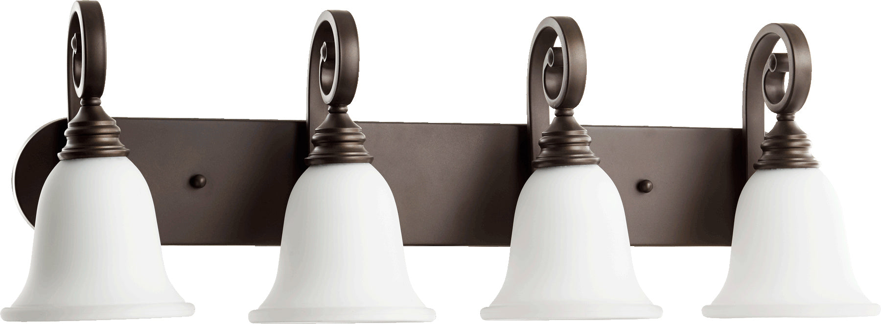 Quorum Home Quorum - 5154-4-186 - Four Light Vanity - Oiled Bronze w/ Satin Opal