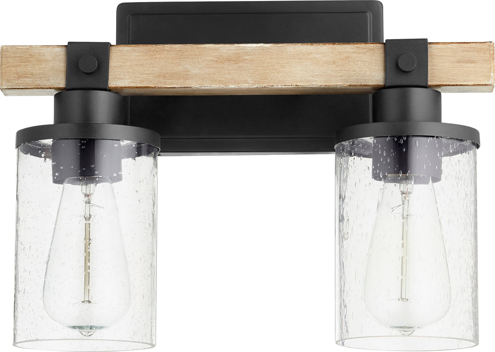 Quorum Home Quorum - 5189-2-69 - Two Light Vanity - Textured Black w/ Driftwood finish